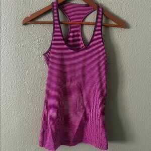 lululemon athletica Purple and Black Striped Racerback Tank